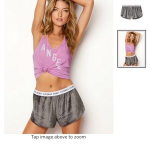 Victoria’s Secret shine logo gray velvet short